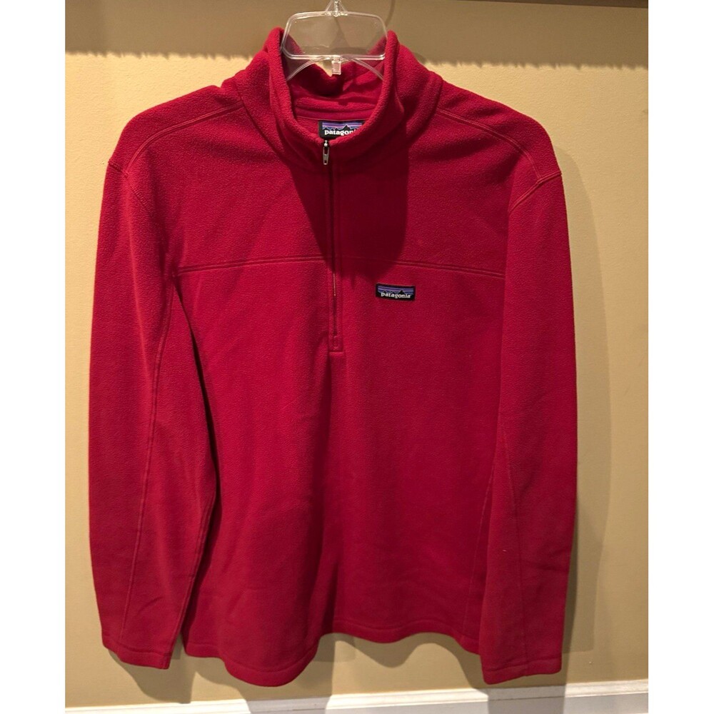 Patagonia Men's Micro D 1/4 Zip Fleece Mock neck Pullover Red Size XL
